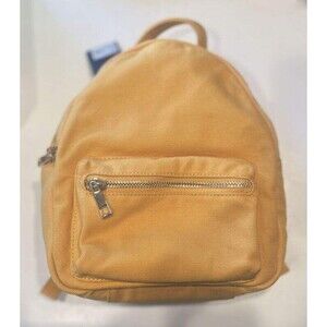 New Forever 21 Orange Zip Pocket Adjustable Straps 10.6" tall Cotton Backpack